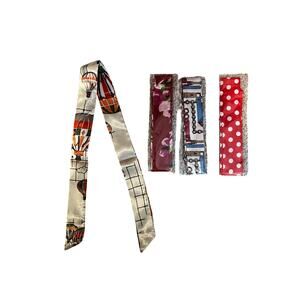 Purse Twilly Bag Scarf Bundle of 4 Designer Inspired Satin Scarf New